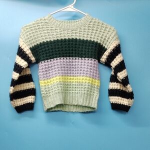 Cat & Jack Kids Striped Sweater - Green, Purple, Yellow, Black